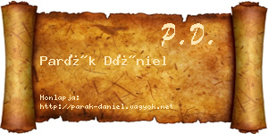 Parák Dániel névjegykártya